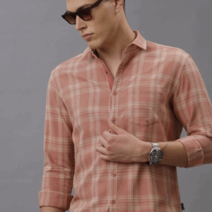 Men Regular Fit Spread Collar Tartan Checked Cotton Casual Shirt